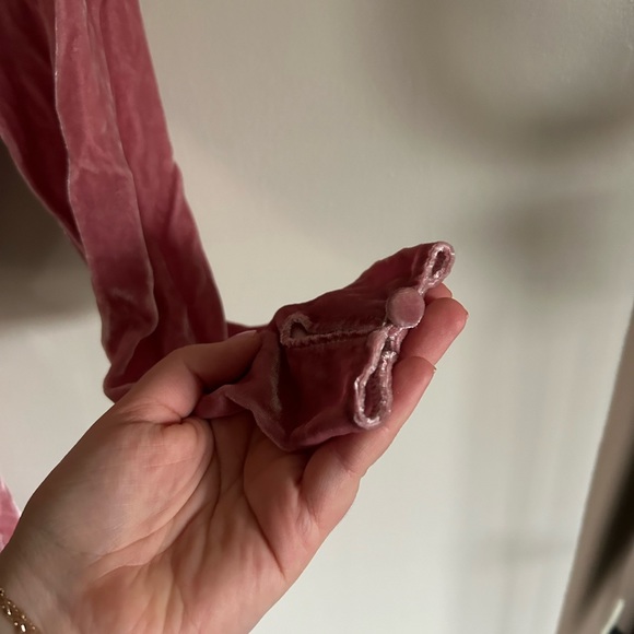 Reformation | Silk Velvet Chrissy Wrap Mini Dress Blush Pink - Picture 7 of 10